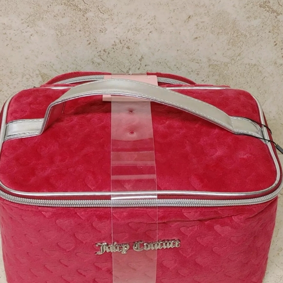 Juicy Couture Travel Case Set Velour With Strawberry Pouch...